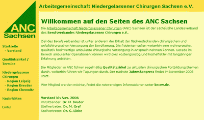 Screenshot von ANC-Sachsen