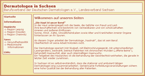 Screenshot von Hautärzte-Sachsen